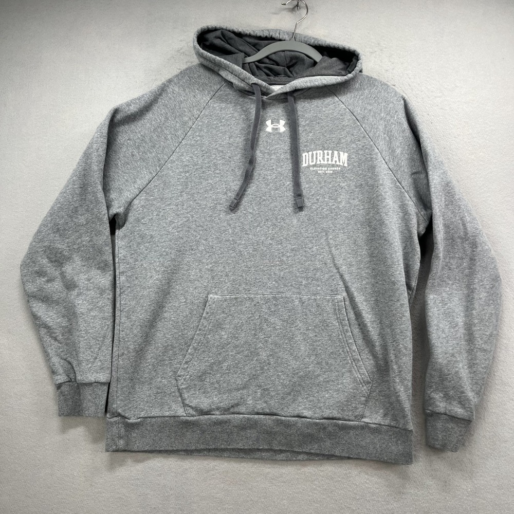 Under Armour Hoodie Womens XL Gray Durham Elevation‎ Church Pullover Sweatshirt